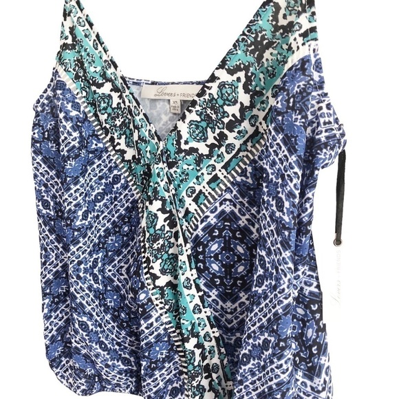 Lovers & Friends NWT Vision Cami Bodysuit Blue Scarf Print XS - Picture 7 of 10
